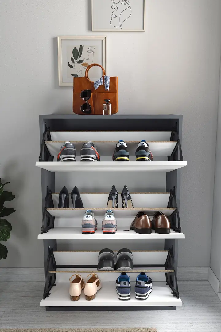 Tumba pentru incaltaminte Fabulous 3D (Anthracite/White)