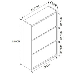 Tumba pentru incaltaminte Fabulous 3D (Anthracite/White) Thumb