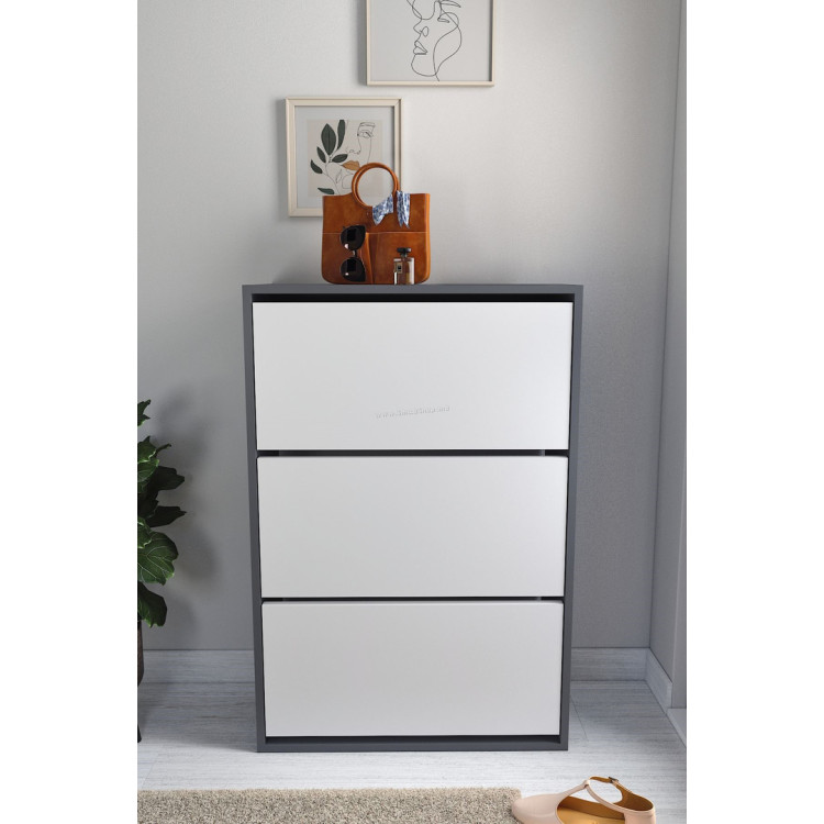 Tumba pentru incaltaminte Bofigo 3D (Anthracite/White)