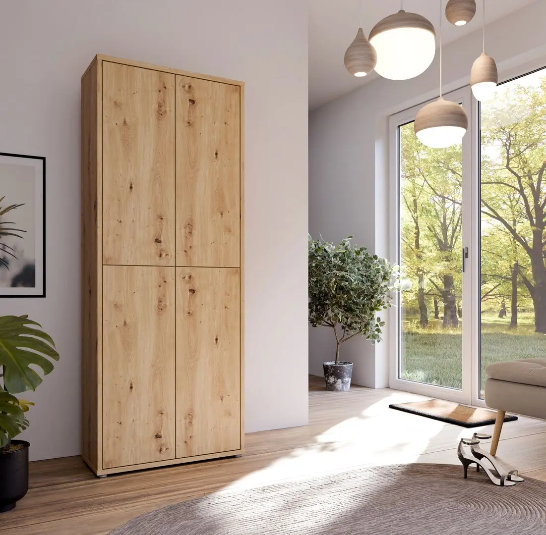 Шкаф для обуви Fortuna Agness 74.5x191.9x34.9 (Artisan Oak)