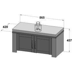 Tumba pentru incaltaminte Fortuna Brigitta 86.5x45.7x42 (Blue Oak/Riviera Oak/Grey) Thumb