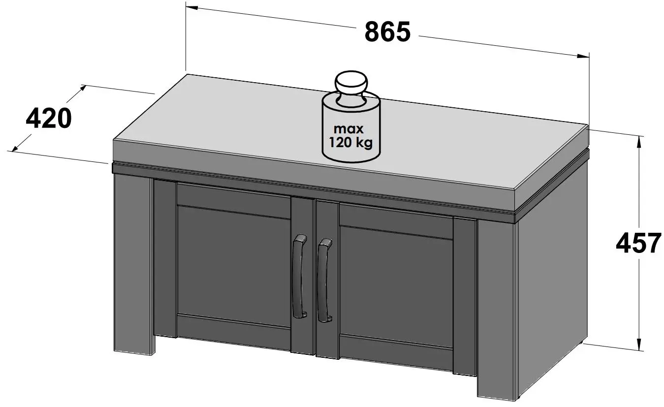 Tumba pentru incaltaminte Fortuna Brigitta 86.5x45.7x42 (Blue Oak/Riviera Oak/Grey) - 2