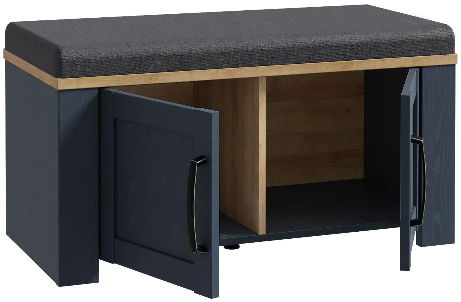 Tumba pentru incaltaminte Fortuna Brigitta 86.5x45.7x42 (Blue Oak/Riviera Oak/Grey) - 6