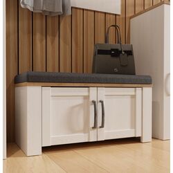 Tumba pentru incaltaminte Fortuna Brigitta 86.5x45.7x42 (White Oak/Riviera Oak/Grey)