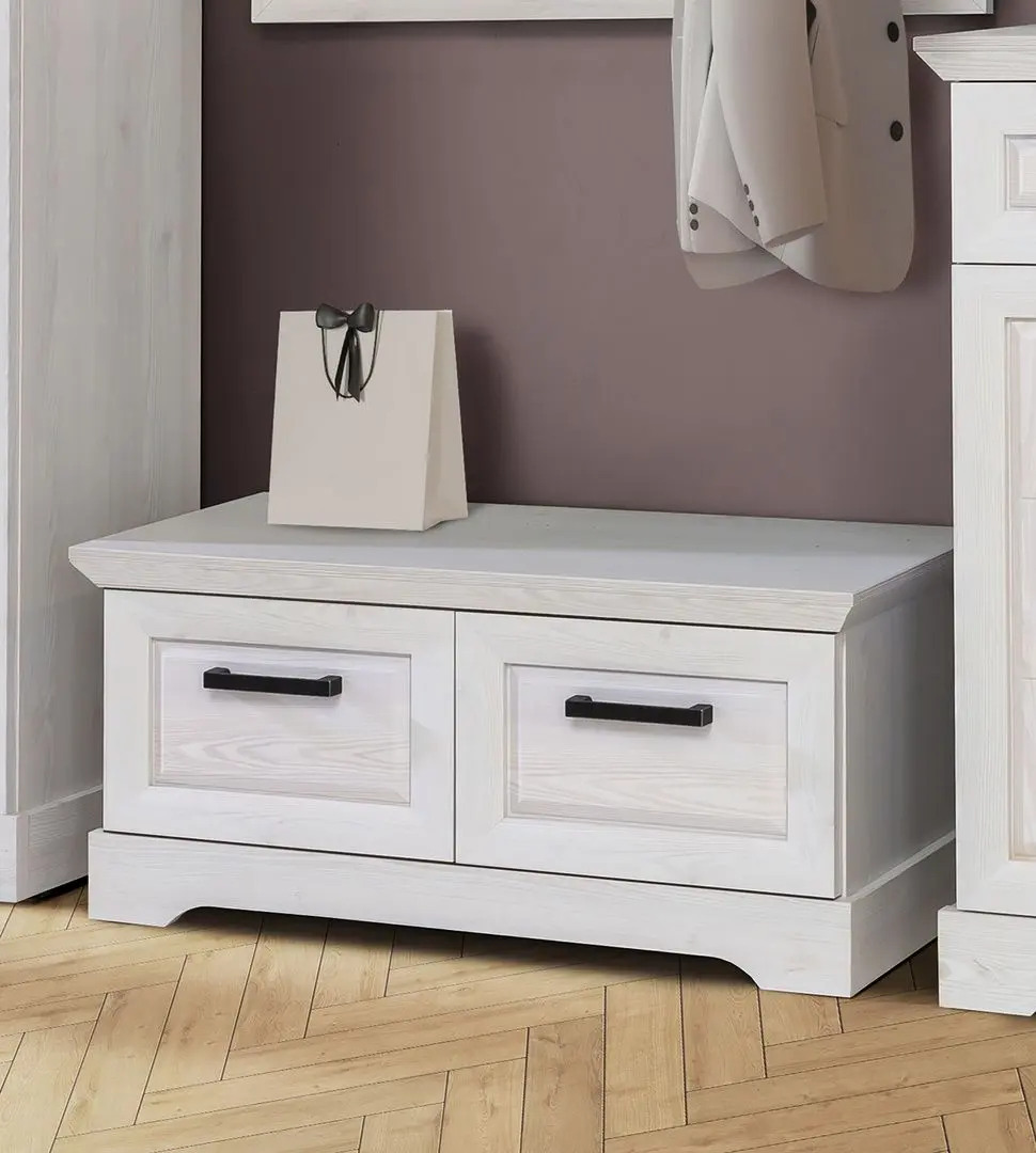 Тумба для обуви Fortuna Chasia 95.2x44.4x44.5 (White Oak/Black)