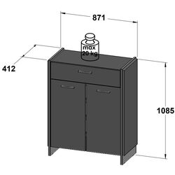 Тумба для обуви Fortuna Osstin 87.1x108.5x41.2 (Artisan Oak/Grey) Thumb