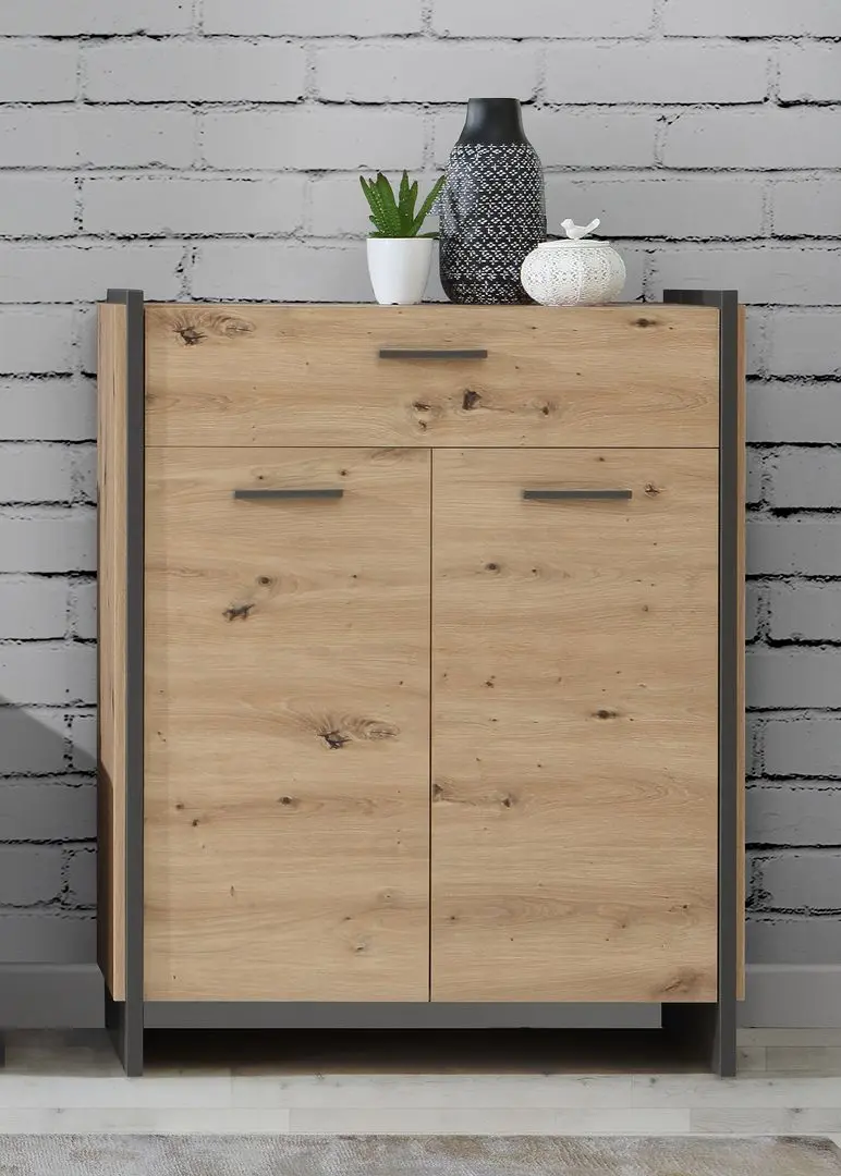 Тумба для обуви Fortuna Osstin 87.1x108.5x41.2 (Artisan Oak/Grey)