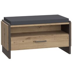 Тумба-банкетка для обуви Fortuna Osstin 87.1x48x41.3 (Artisan Oak/Grey/Anthracite) Thumb