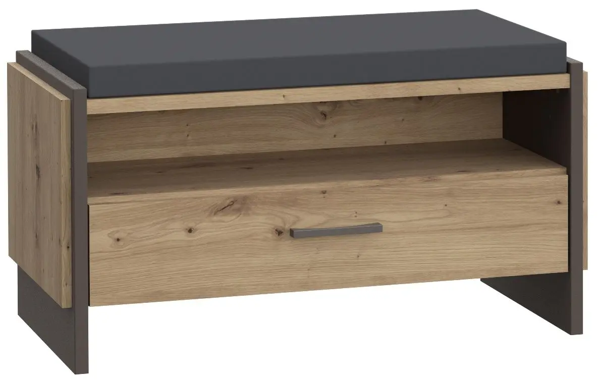 Тумба-банкетка для обуви Fortuna Osstin 87.1x48x41.3 (Artisan Oak/Grey/Anthracite) - 3