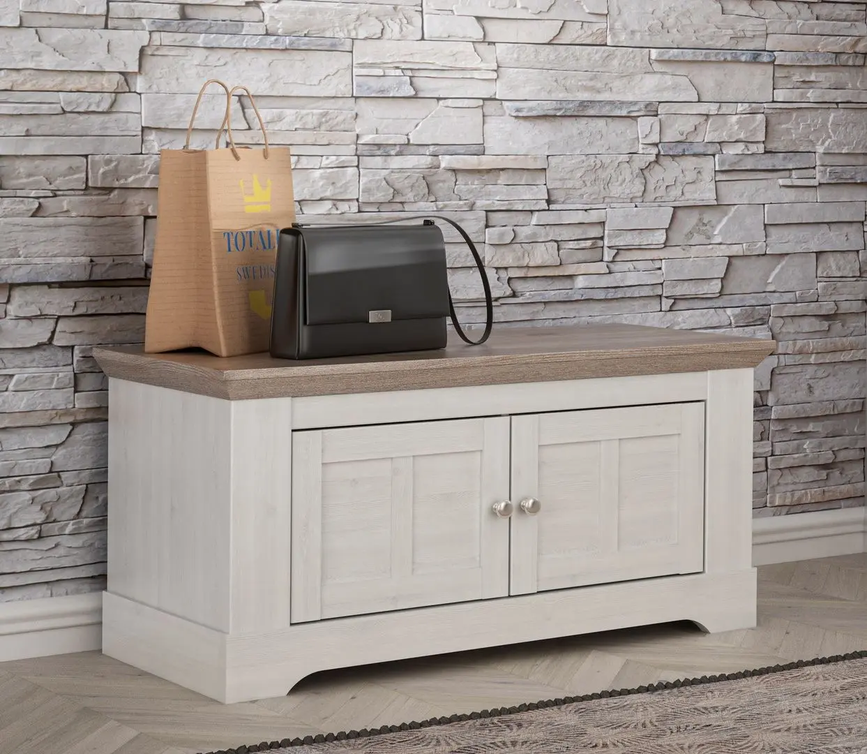 Тумба для обуви Fortuna Tanya 105.3x49.6x44.3 (White Oak/Nelson Oak)