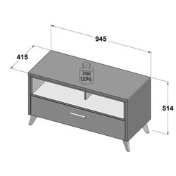 Tumba pentru incaltaminte Fortuna Monica 94.5x51.4x41.5 (Flagstaff Oak/Grey) Thumb