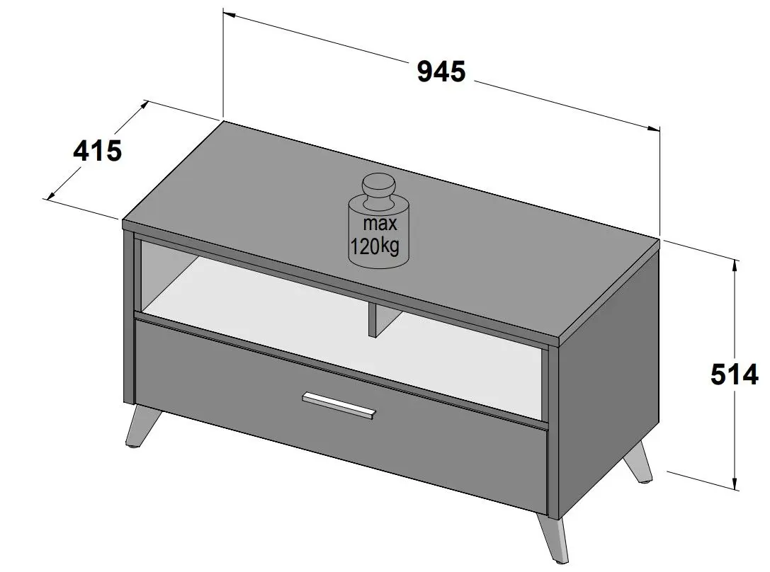 Tumba pentru incaltaminte Fortuna Monica 94.5x51.4x41.5 (Flagstaff Oak/Grey) - 2