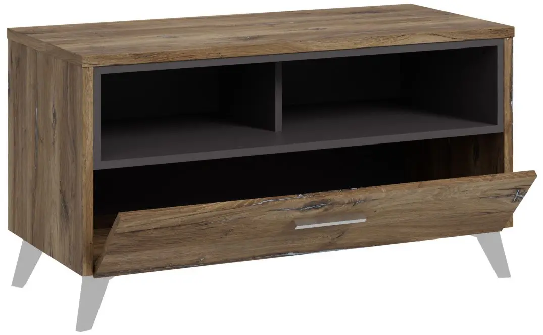 Tumba pentru incaltaminte Fortuna Monica 94.5x51.4x41.5 (Flagstaff Oak/Grey) - 4