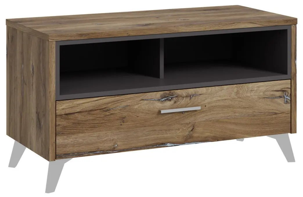 Tumba pentru incaltaminte Fortuna Monica 94.5x51.4x41.5 (Flagstaff Oak/Grey) - 5