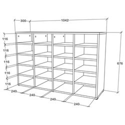 Etajera pentru incaltaminte Haaus Tisso 20 rafturi 104x68 cm (White) Thumb