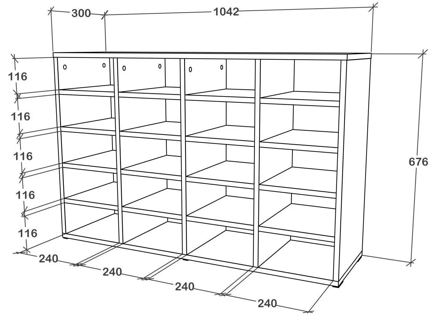 Etajera pentru incaltaminte Haaus Tisso 20 rafturi 104x68 cm (White)