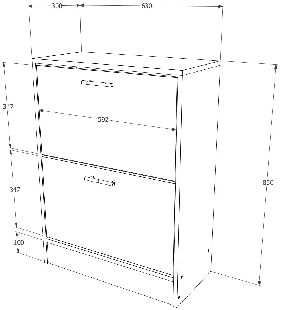 Tumba pentru incaltaminte Haaus Rin 2D (White)