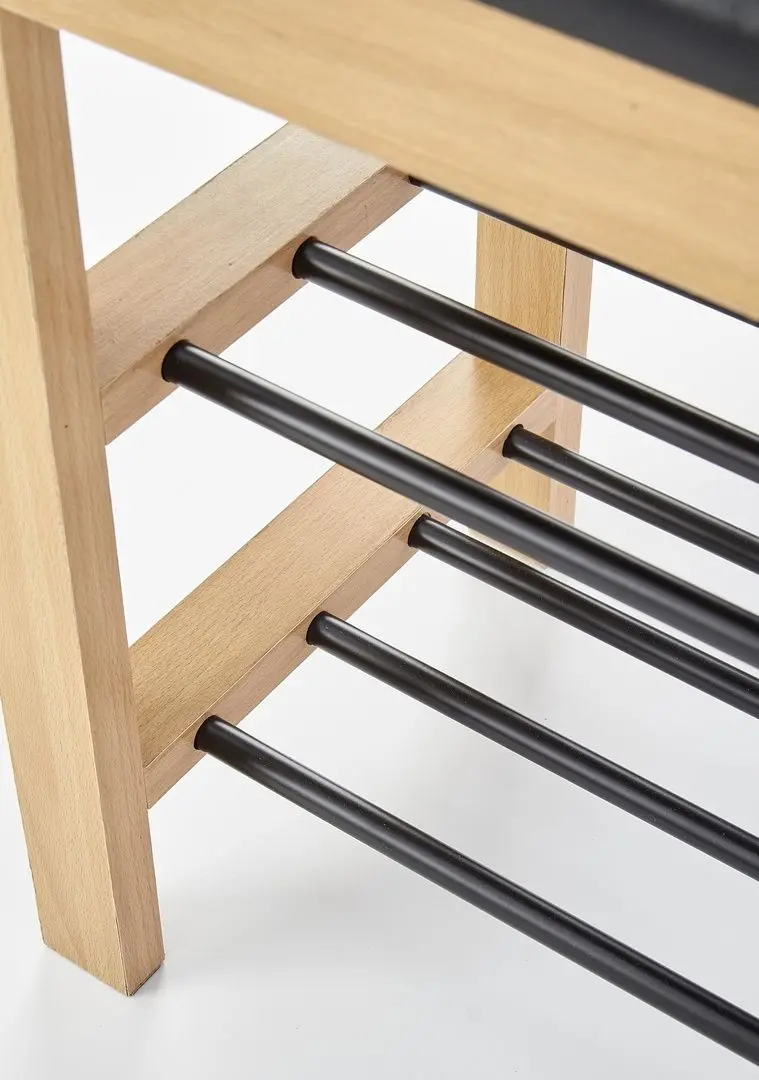 Bancheta-etajera pentru incaltaminte Halmar ST11 (Natural/Black)