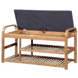 Bancheta-etajera pentru incaltaminte Halmar ST13 (Natural/Gray) Thumb