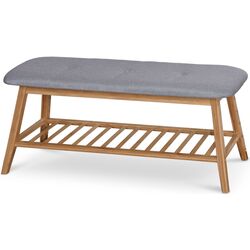 Bancheta-etajera pentru incaltaminte Halmar ST15 (Bamboo/Gray)