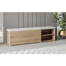 Bancheta-etajera pentru incaltaminte Helvetia Vertina 160cm (Wild Oak/Beige)