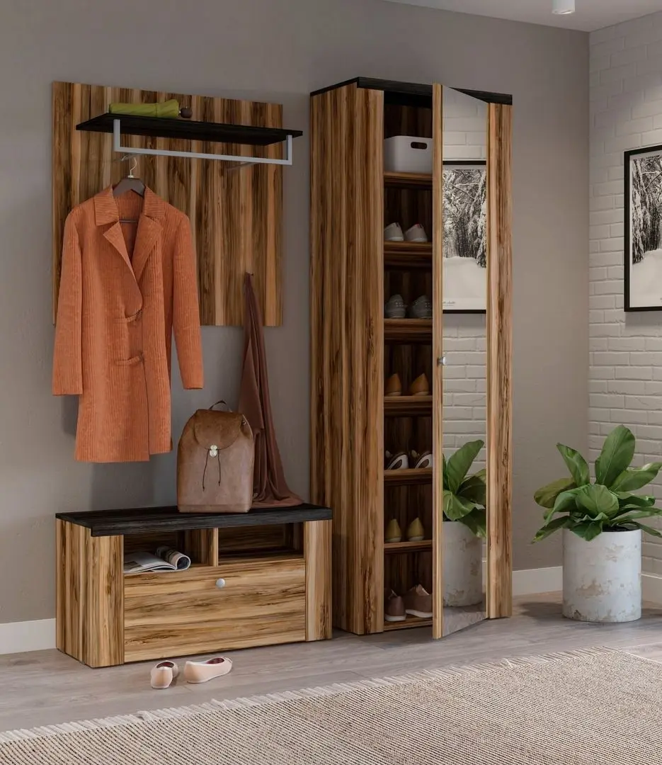 Dulap pentru incaltaminte Helvetia Larona 1D (Satin Walnut/Touchwood)