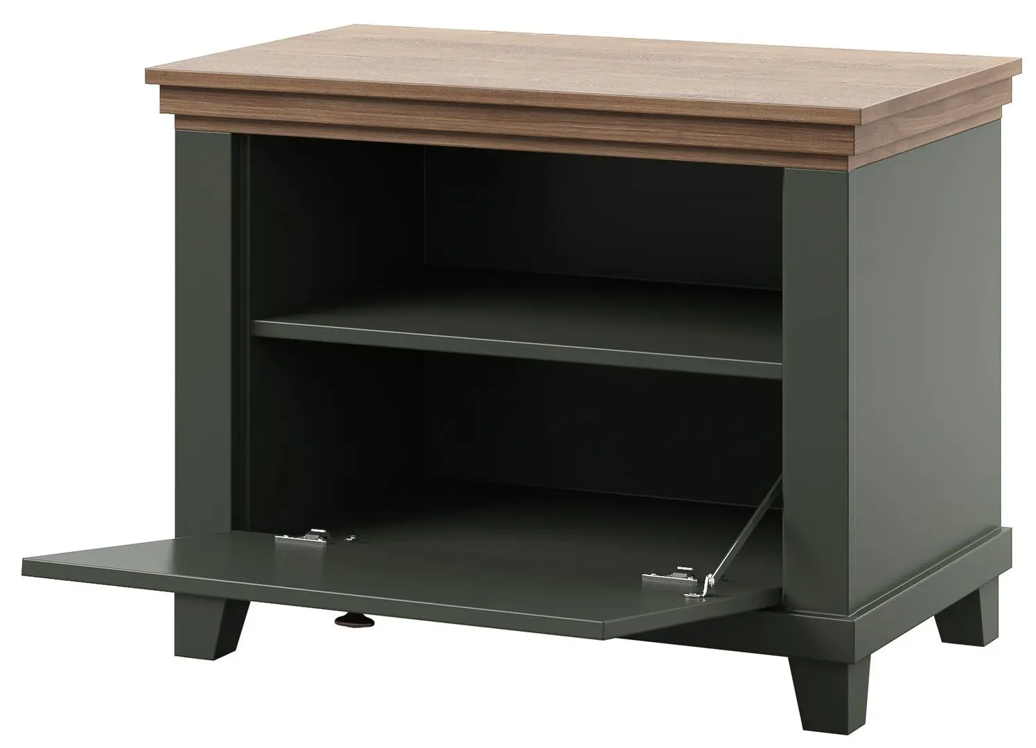 Тумба для обуви Helvetia Evora 1D 71 cm (Green/Lefkas Oak) - 4