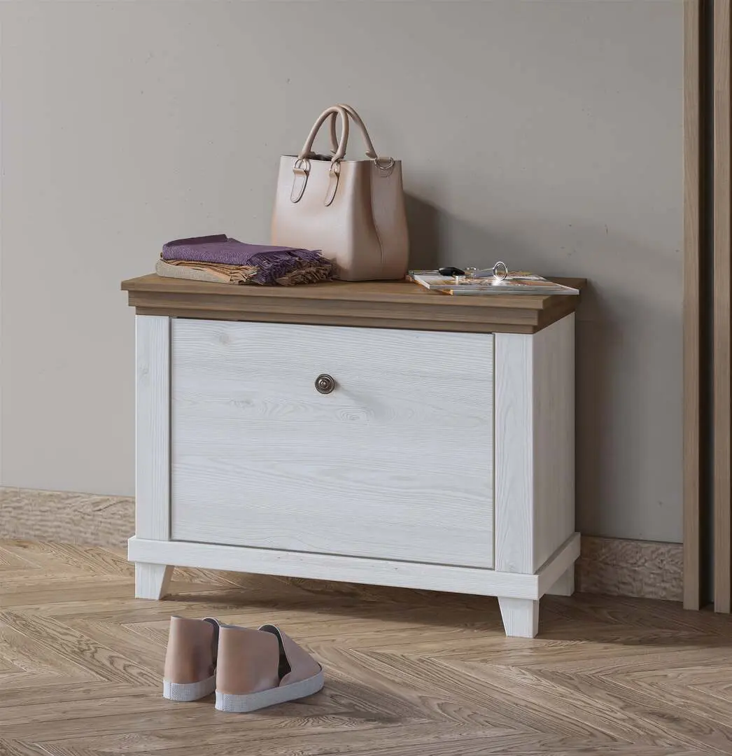 Tumba pentru incaltaminte Helvetia Evora 1D 71 cm (White Abisko Ash/Lefkas Oak)