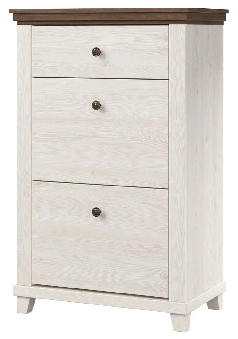 Tumba pentru incaltaminte Helvetia Evora 2D1SZ 71 cm (White Abisko Ash/Lefkas Oak/White)