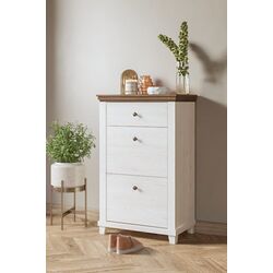 Tumba pentru incaltaminte Helvetia Evora 2D1SZ 71 cm (White Abisko Ash/Lefkas Oak/White)