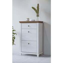 Tumba pentru incaltaminte Helvetia Evora 2D1SZ 71 cm (White Abisko Ash/Lefkas Oak/White) Thumb