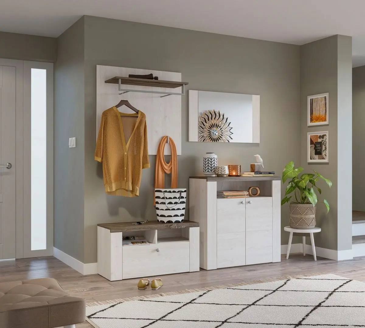 Tumba pentru incaltaminte Helvetia Larona 1K (Siberian Larch/Sonoma Oak Truffle) - 7