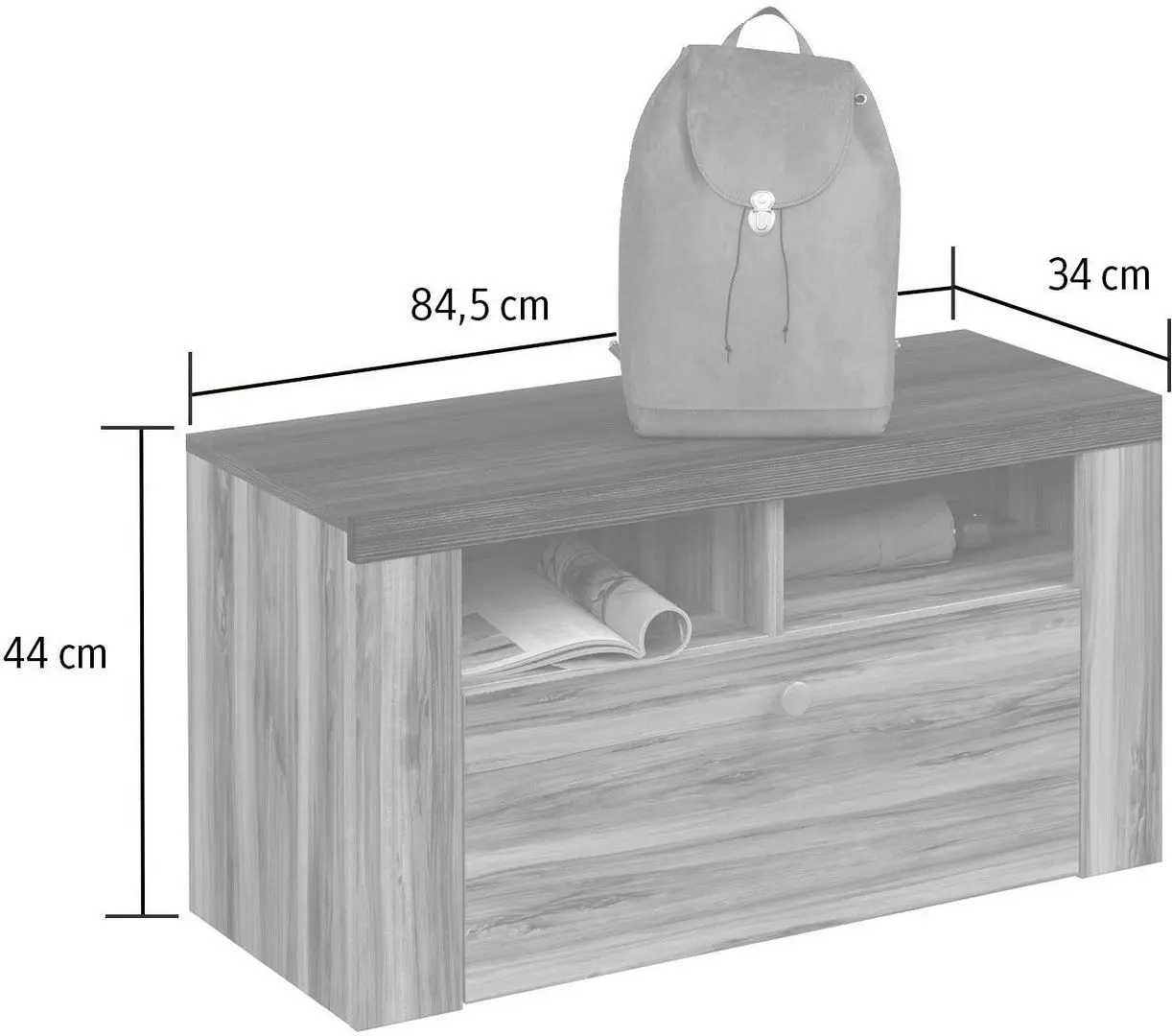 Tumba pentru incaltaminte Helvetia Larona (Satin Walnut/Touchwood) - 2
