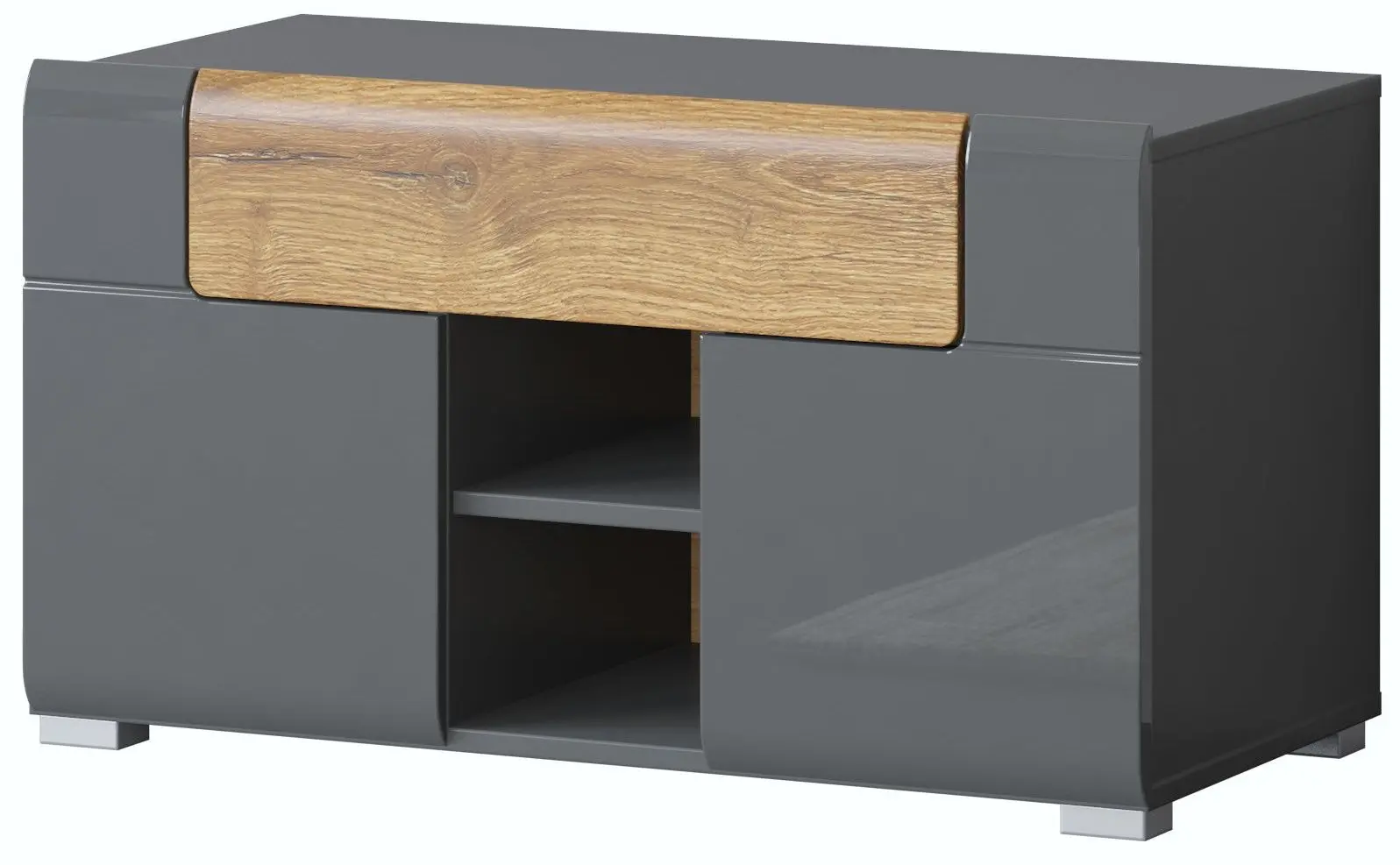 Tumba pentru incaltaminte Helvetia Toledo 2D1SZ (Anthracite Gloss/Grandson Oak) - 7