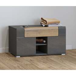 Tumba pentru incaltaminte Helvetia Toledo 2D1SZ (Anthracite Gloss/Grandson Oak)