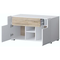 Тумба для обуви Helvetia Toledo 2D1SZ (White Gloss/Sanremo Oak) Thumb
