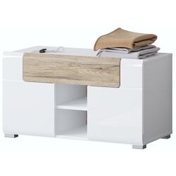 Тумба для обуви Helvetia Toledo 2D1SZ (White Gloss/Sanremo Oak) Thumb