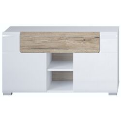 Тумба для обуви Helvetia Toledo 2D1SZ (White Gloss/Sanremo Oak) Thumb