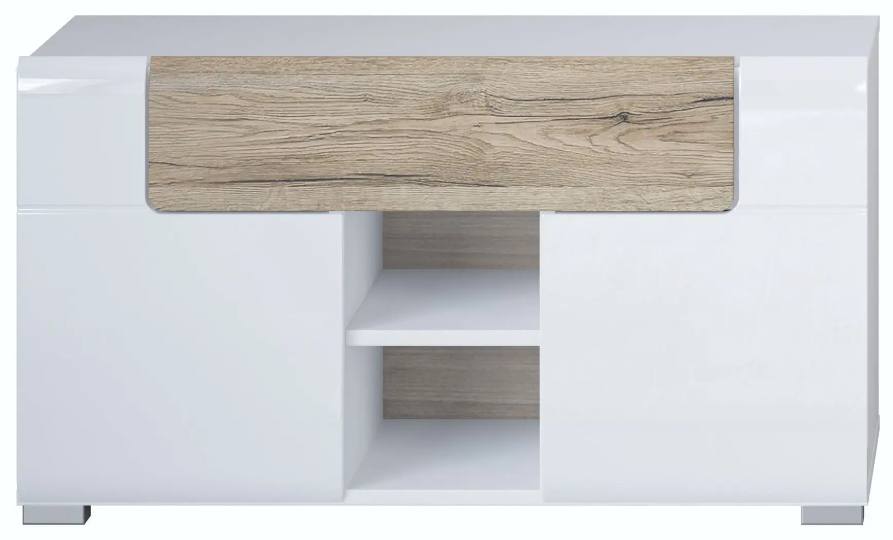 Тумба для обуви Helvetia Toledo 2D1SZ (White Gloss/Sanremo Oak) - 4