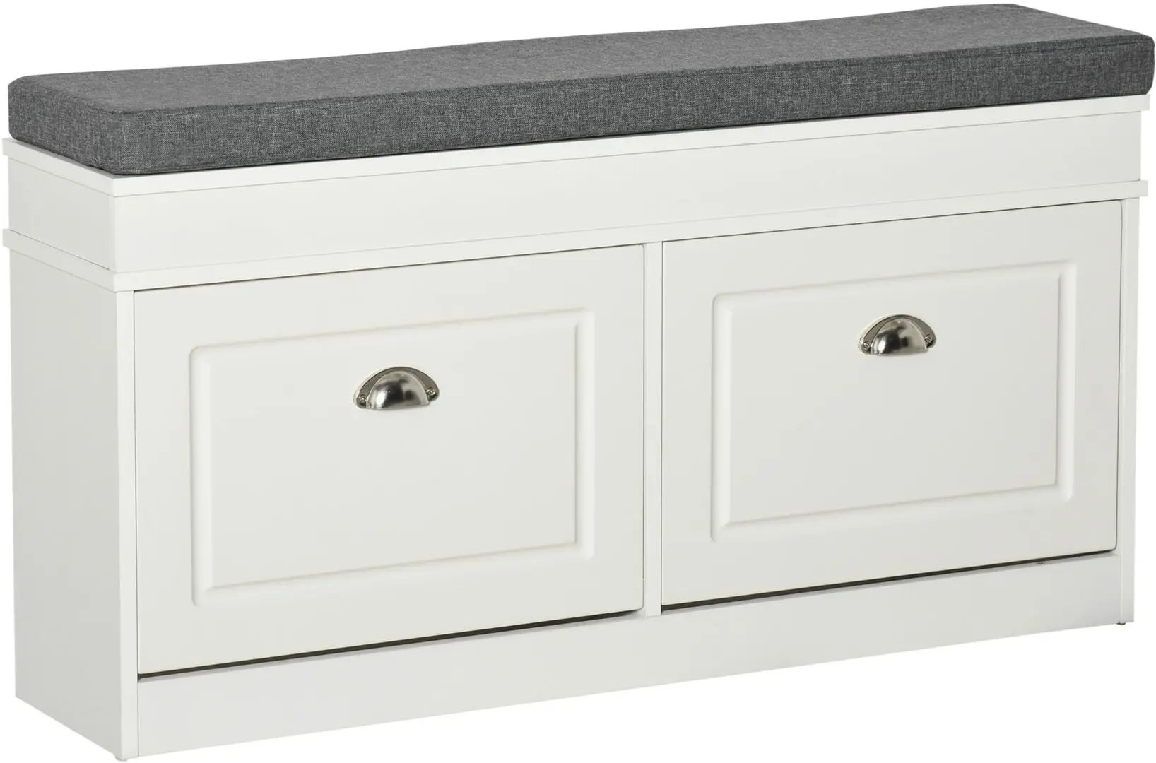 Тумба-банкетка для обуви Homcom 837-138 104x24x55 cm (White/Grey) - 2