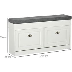 Тумба-банкетка для обуви Homcom 837-138 104x24x55 cm (White/Grey) Thumb