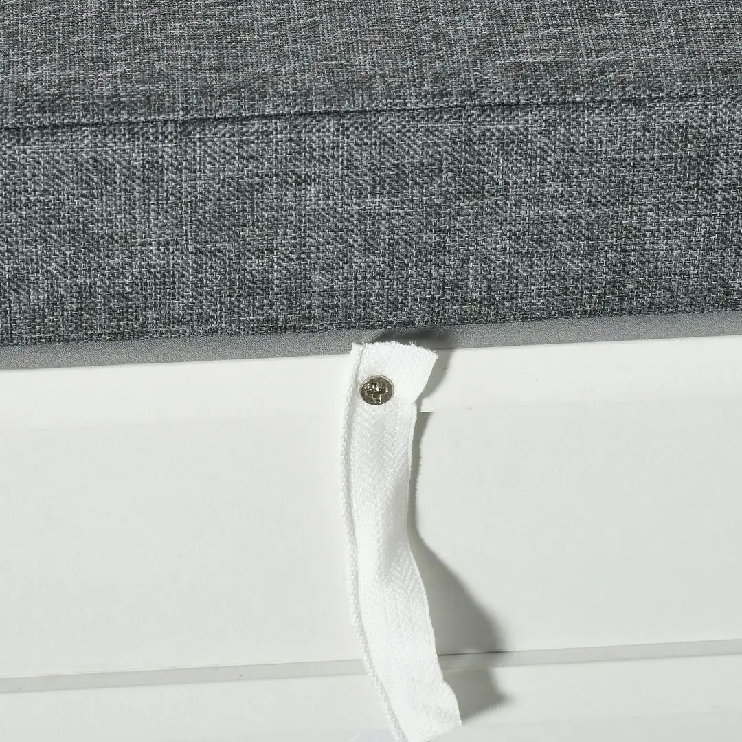 Тумба-банкетка для обуви Homcom 837-138 104x24x55 cm (White/Grey) - 6