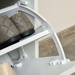 Тумба-банкетка для обуви Homcom 837-138 104x24x55 cm (White/Grey) Thumb