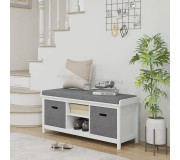 Тумба-банкетка для обуви Homcom 837-454V80WT 105x35x47 cm (White/Grey)