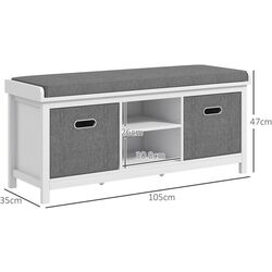 Tumba-bancheta pentru incaltaminte Homcom 837-454V80WT 105x35x47 cm (White/Grey) Thumb