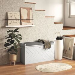 Тумба-банкетка для обуви Homcom 837-460V80WT (Grey/White)