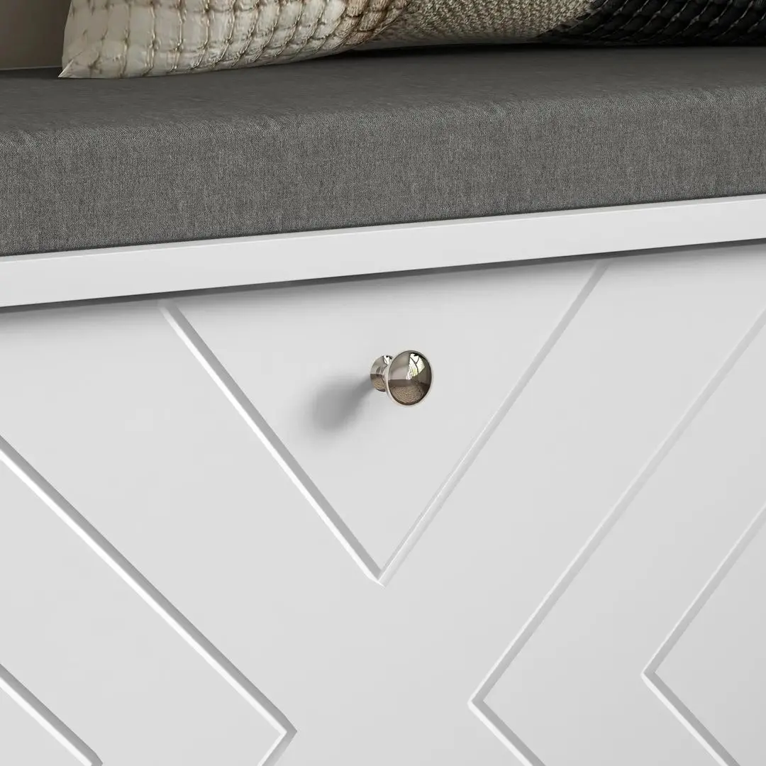 Тумба-банкетка для обуви Homcom 837-460V80WT (Grey/White) - 4