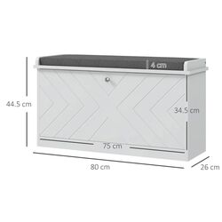Тумба-банкетка для обуви Homcom 837-460V80WT (Grey/White) Thumb