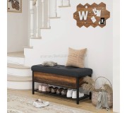 Тумба-банкетка для обуви Homcom 837-461V80RB 163x80x75 cm (Rustic Brown/Black)