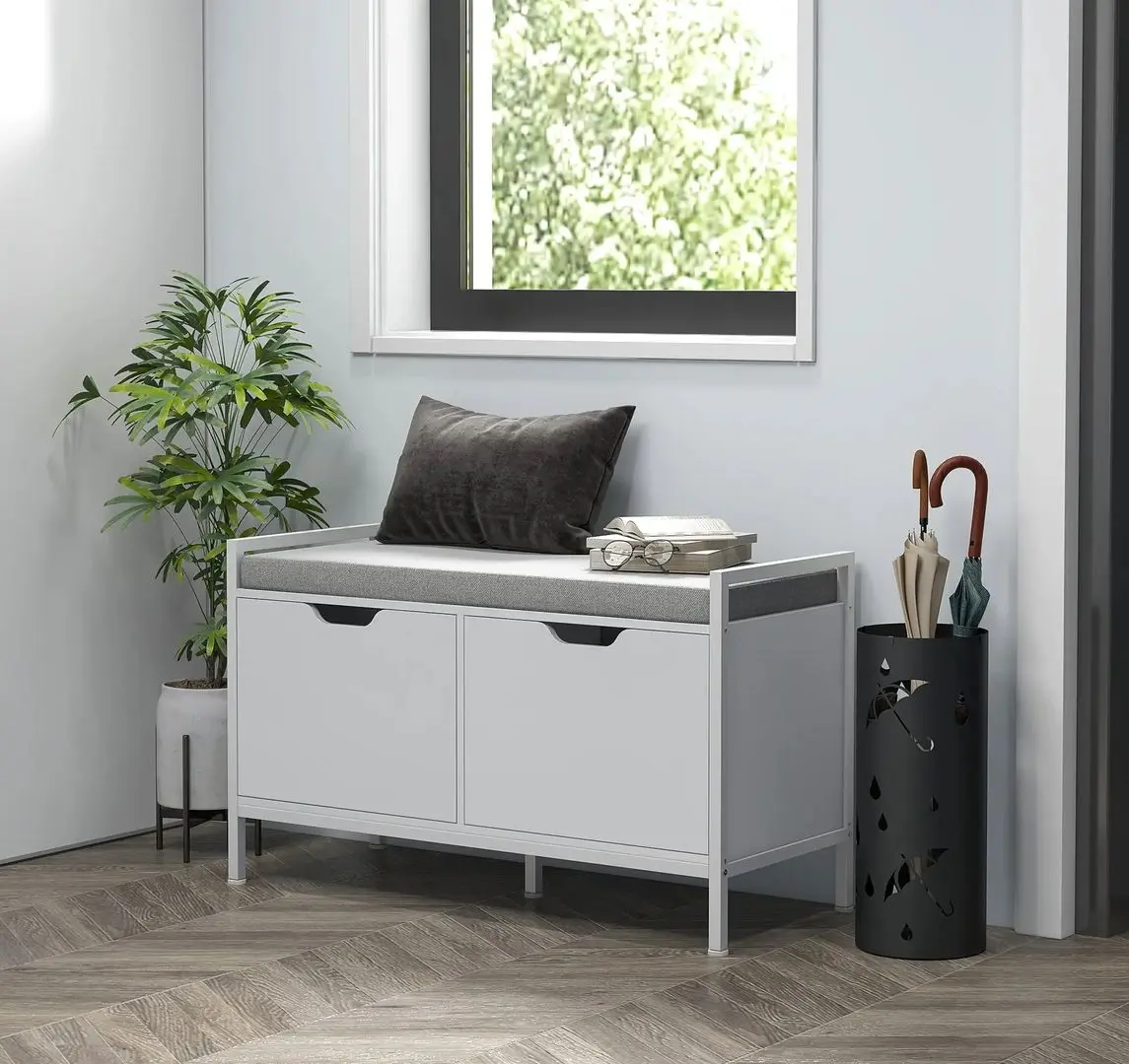 Тумба-банкетка для обуви Homcom 837-500V80WT 84x35x50 cm (White)